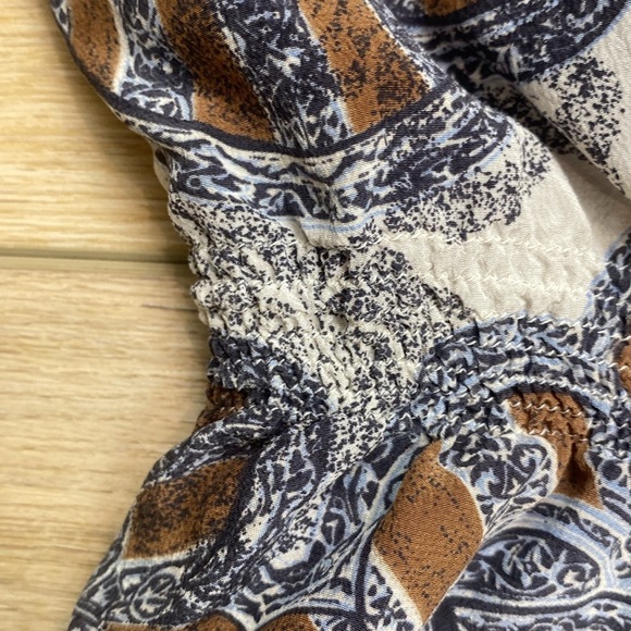 Escada Blue and Brown Patterned Blouse - Picture 8 of 12